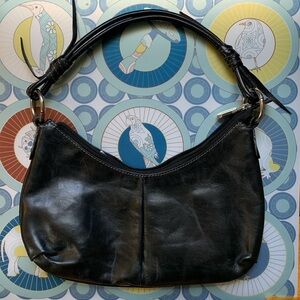 Prune Black Leather Purse Retro 1990s, early 2000s vibes